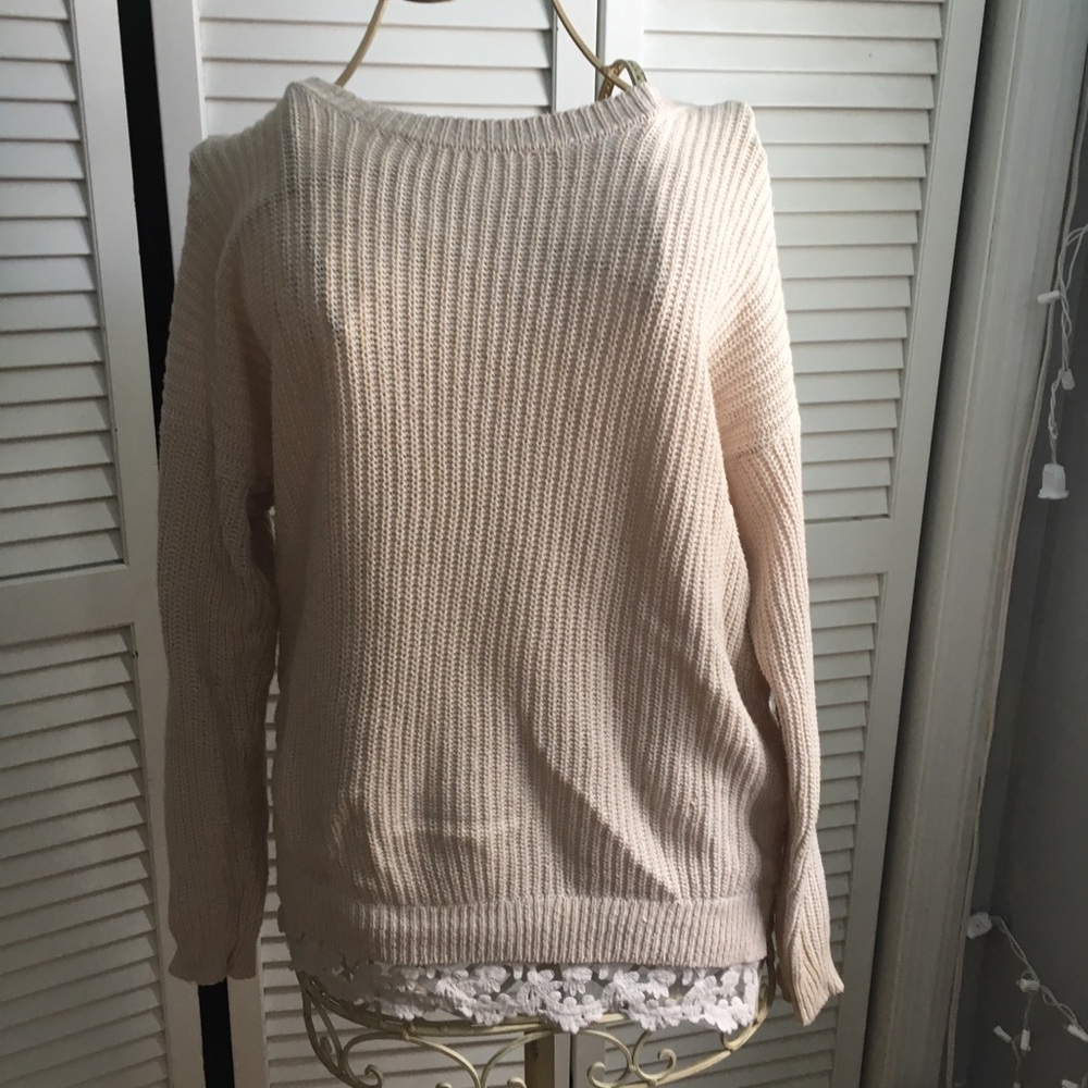 soft floral lace sweater